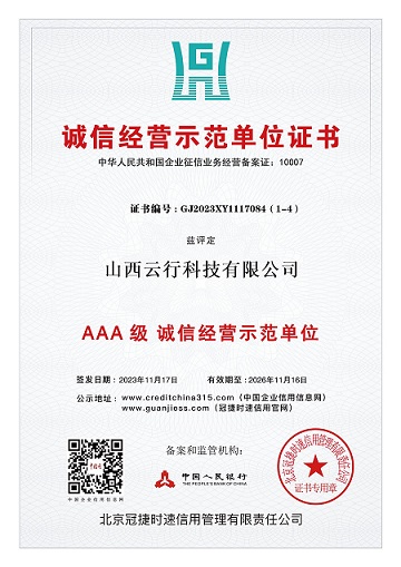 诚信经营示范单位